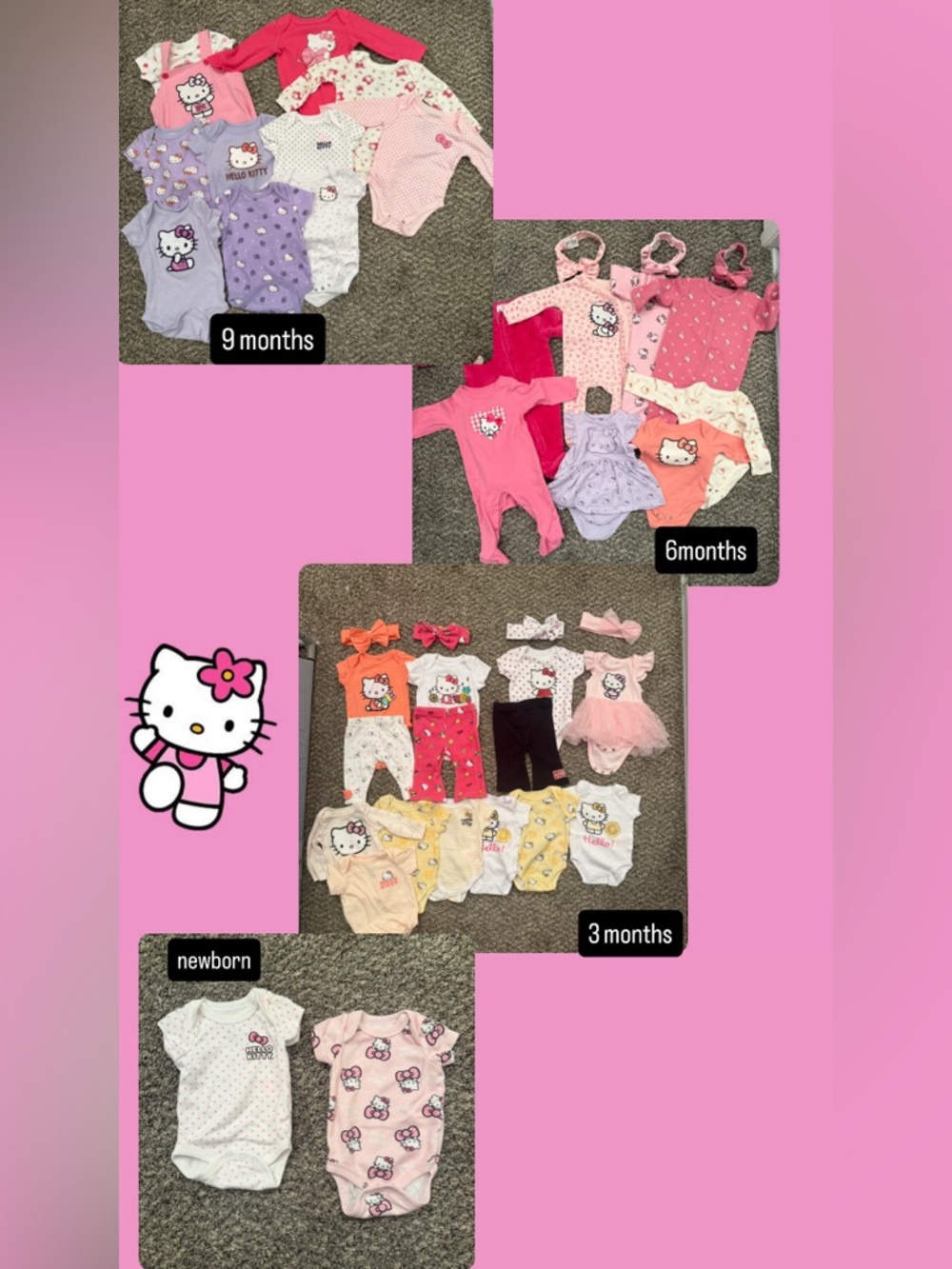 Hello Kitty Baby Clothing Bundle - NB to 9 months - 40 pcs - Picture 2 of 6